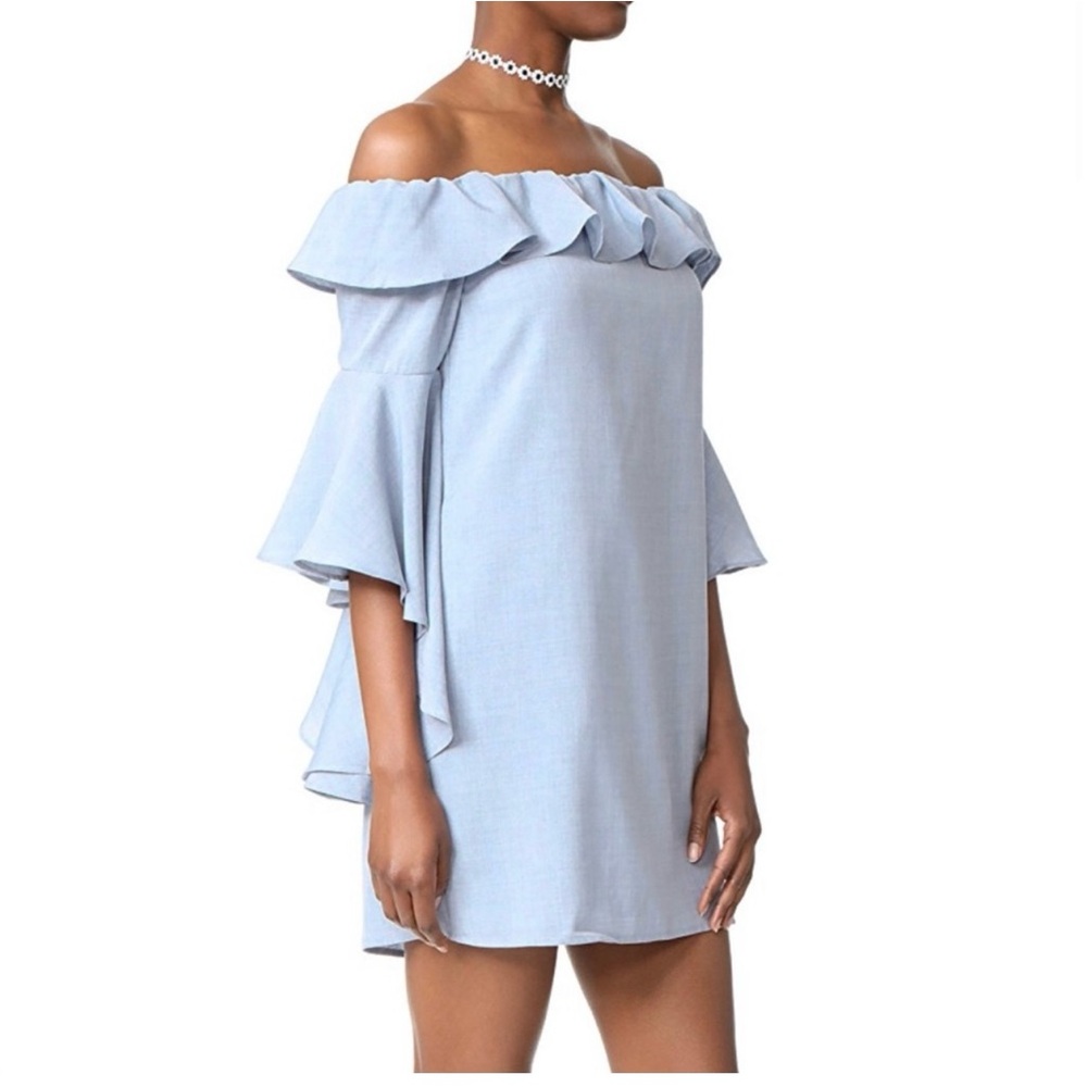 Wayf chambray mini dress